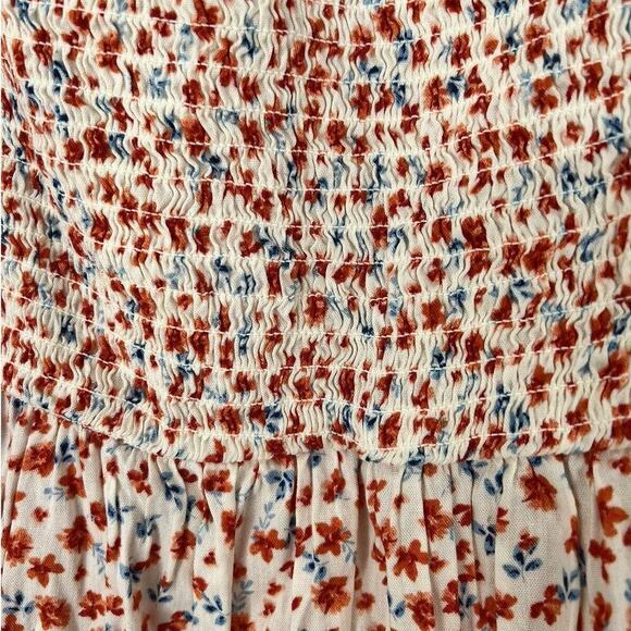 Old Navy Blouse Size 4X Floral Boho Babydoll Tie Back Short Flutter Sleeves Top - Picture 5 of 12